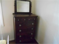 6 Drawer Antique Chest With Mirror