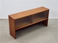 Teak Sliding Glass Hutch Top Lateral Shelf