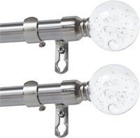 2pk Curtain Rods  5/8 Dia  28-48  Nickel