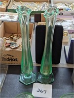 Green Art Class Vases