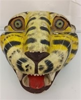 Vintage hand carved tigers head 7.5"x 8"