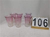 Set Of 6 Cranberry Glasses