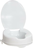 AquaSense Raised Toilet Seat w/ Lid, White, 4"