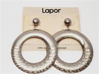Lapor Pierced Earrings on Original Card