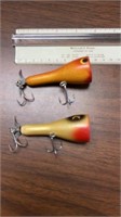 2 WOODEN FISHING LURES