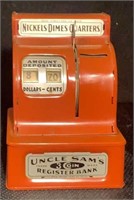 Vintage "Uncle Sam Register" Toy Metal Bank