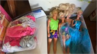 Vintage Barbie dolls & Ken & lot of clothing