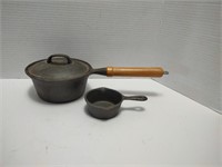 Vtg WKM cast 1 quart sauce pan with wood handle &