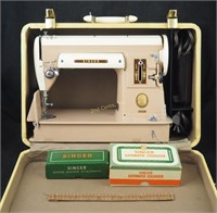 Vintage Singer 301a Sewing Machine W Table & Att.