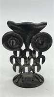 Mcm Vintage Owl Metal Figurine Made In Hong Kong