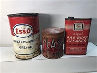 Vintage advertising  Tin lot ESSO grease Flash