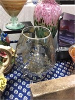 Silver Etched brandy snifter