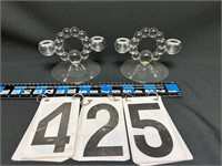 2 Candlewick candle holders