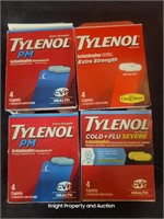 2 Tylenol PM, 1 Extra Strength, 1 Cold+Flu Severe