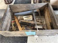 WOODEN CRATE W/TOOLS