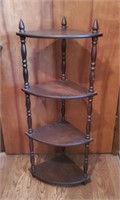 Vtg. Wooden Spindle Corner Table