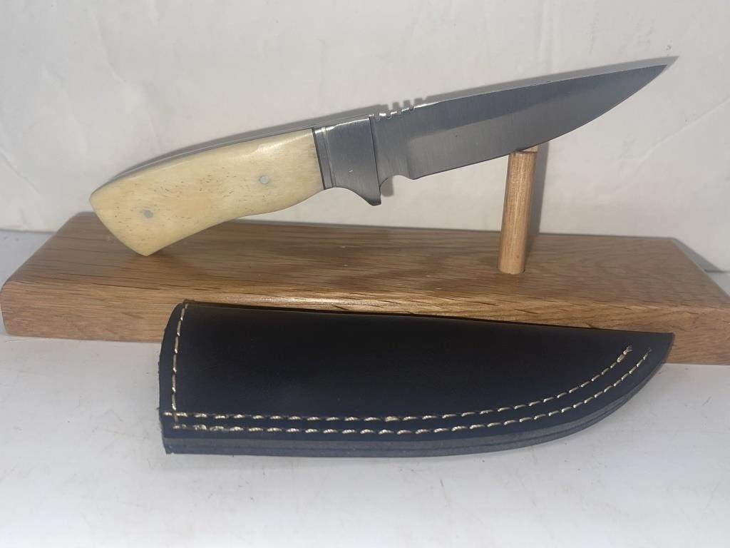 7 1/2” Hand Made Knife With Leather Sheath