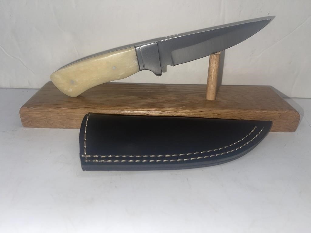 7 1/2” Hand Made Knife With Leather Sheath