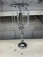 21.7 Silver Vase & Crystal Stand 2Pc