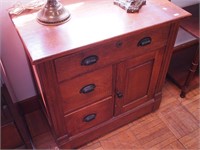 Vintage oak wash stand with one long drawer