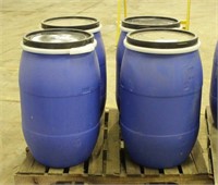 (4) 30 Gallon Food Grade Quality Plastic Drums