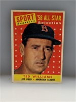 1958 Topps 485 Ted Williams All Star HOF Red Sox