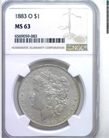 1883-O Morgan NGC MS63