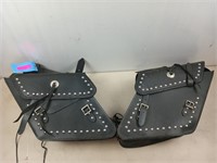Pair of leather saddlebags