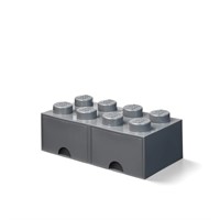 Room Copenhagen Lego Brick 8  2Drawer  Dark Grey