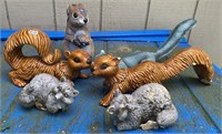 Resin, Plastic & Porcelain Squirrels & Raccoons