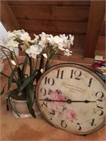 Wall Clock and Flowers