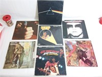 7 disques vinyls: Pink Floyd, Elvis, Jimi Hendrix