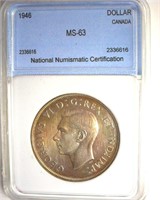 1946 Dollar NNC MS63 Canada