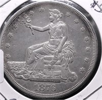 1876 S TRADE DOLLAR AU