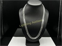 STERLING SILVER FLAT CURB CUBAN LINK CHAIN