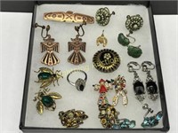 ASSORTED EARRINGS AND PINS