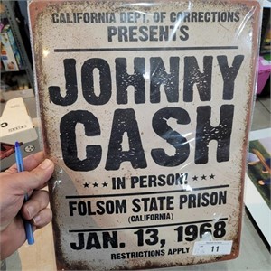 12"x16" john cash - metal sign