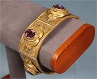 Edwardian Gold-Filled Paste Glass Bracelet