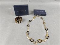 Ralph Lauren Tortoise Link Necklace and Cuff