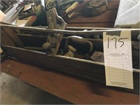 Old wood tool box with Stanley plane