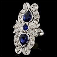 3.76ct Sapphire & 0.86ct Diam Ring in 14K Gold