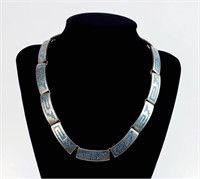 MEXICO .925 STERLING SILVER, TURQUOISE NECKLACE