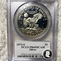 1973-S Eisenhower Silver Dollar PCGS - PR 69 DCAM
