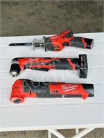 3 Milwaukee 12v tools w/ batteries - no charger