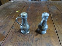 PEWTER SALT AND PEPPER SHAKERS