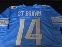 LIONS AMON-RA ST BROWN SIGNED JERSEY COA