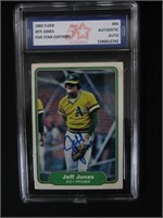 1982 FLEER JEFF JONES AUTOGRAPH CARD FSG