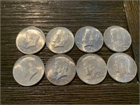 (8) 1964 Kennedy Half Dollars