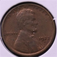 1922 D LINCOLN CENT AU+