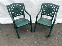 (2) Molded Plastic Patio Chairs